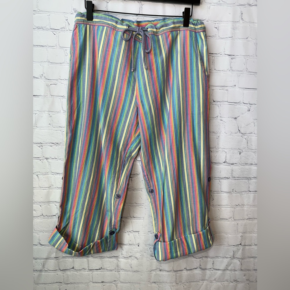 NWT OURAY Catalina roll up beach pants in Baha blue size medium